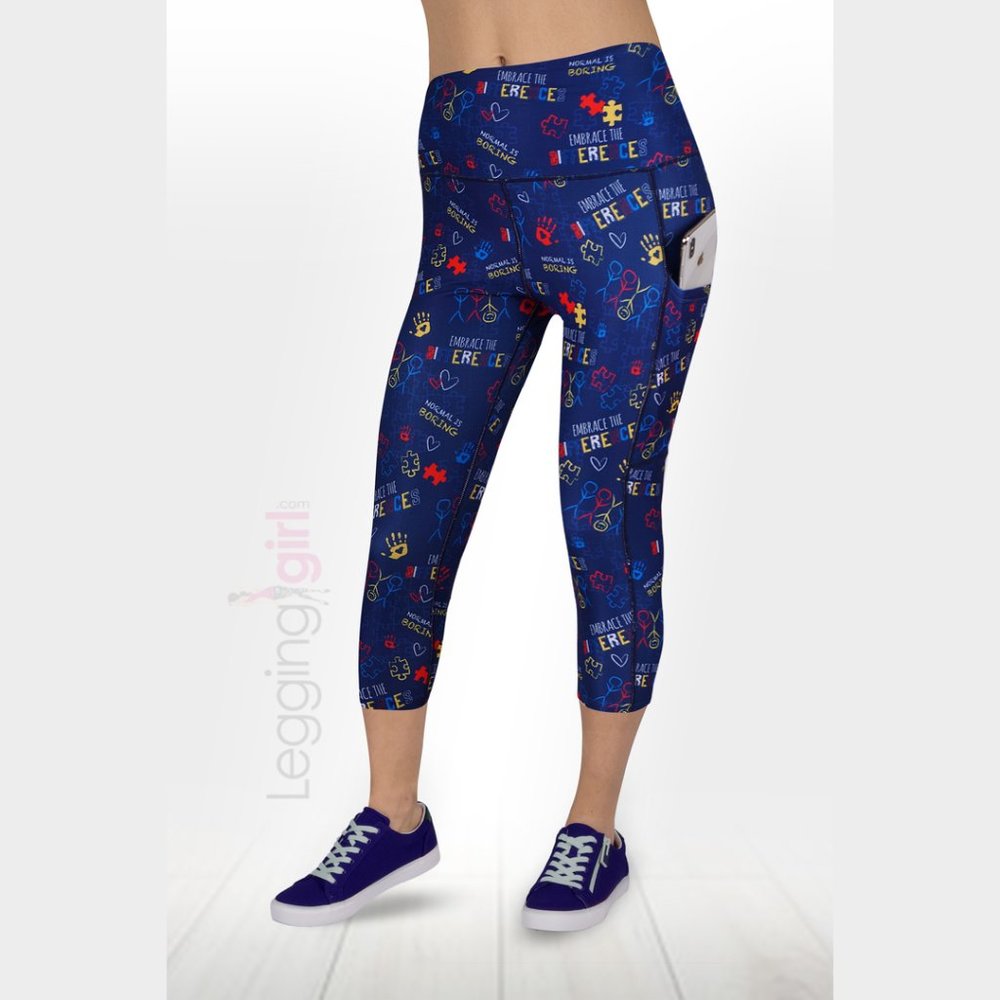 Embrace - Pocket Capris Wide Band Top Quality Women's Fitness Super Plus…